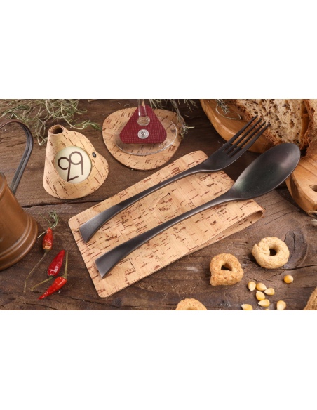 CUTLERY REST poggia posate SUGHERO NATURALE sp. 1.4 conf. 4 pz.