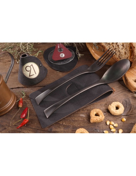 CUTLERY REST poggia posate SUGHERO NERO sp. 2.5 conf. 4 pz.
