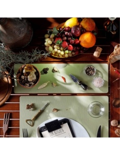 TOVAGLIETTE TAPPETINI D'ARREDO 48x15 cm pezzo singolo CHEF SALVIA 2