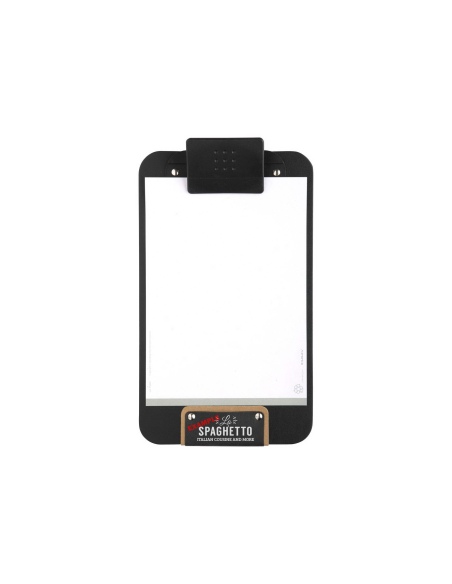 SPRINGER A5 porta blocco etichetta nera PATCH "personalizzata" (minimo 18 pezzi) molla ferma fogli supporto BULL NERO sp. 3,0