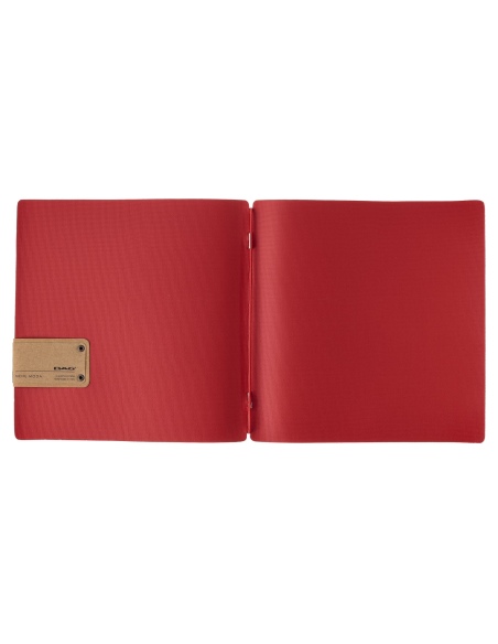 Porta Menu QUADRATO (23x23,1 cm) etichetta PATCH "personalizzata" (minimo 18 pezzi) solo elastico rosso JUTA BICOLOR