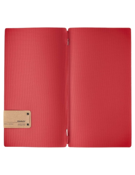 Porta Menu A4 SLIM (17,4x31,8 cm) etichetta PATCH "menu" solo elastico rosso JUTA BICOLOR