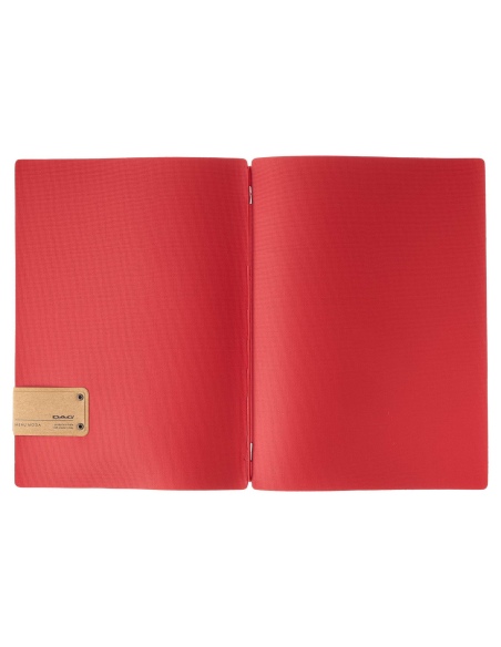 Porta Menu A4 (23,2x31,8 cm) etichetta PATCH "menu" solo elastico rosso JUTA BICOLOR