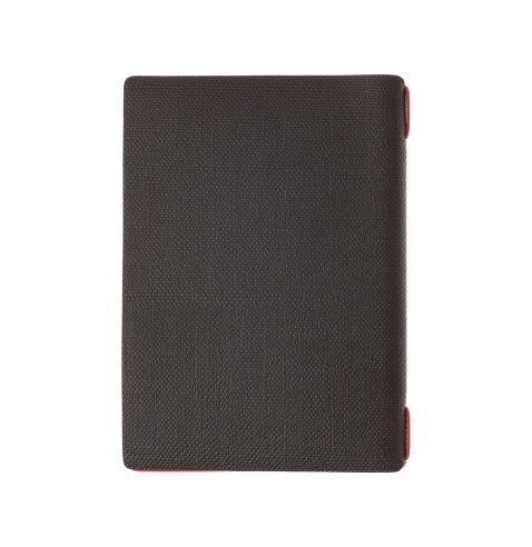 Porta Menu A5 (16,5x23,1 cm) etichetta PATCH "menu" solo elastico rosso JUTA BICOLOR