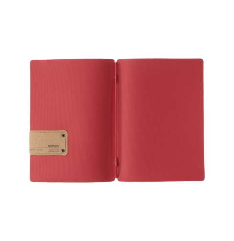 Porta Menu A5 (16,5x23,1 cm) etichetta PATCH "menu" solo elastico rosso JUTA BICOLOR