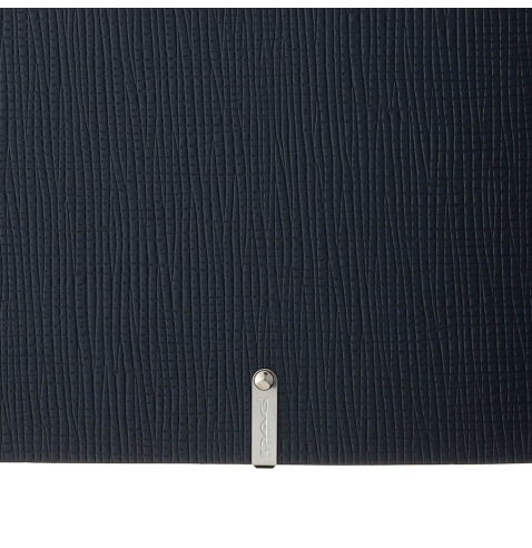 Porta Menu A4 SLIM (17,4x31,8 cm) etichetta METAL "menu" 2 buste (4 facciate) elastico nero CHEF BLU