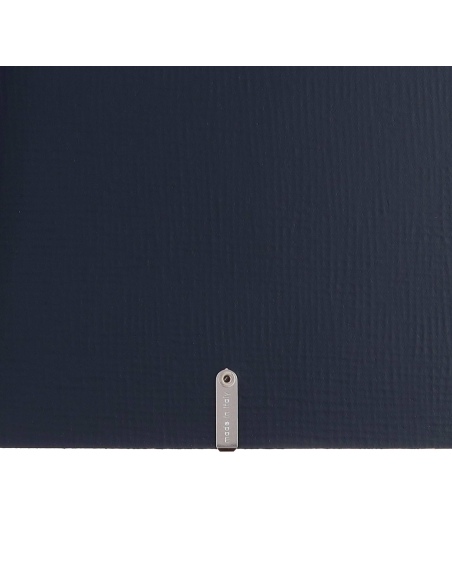 Porta Menu A5 (16,5x23,1 cm) etichetta METAL "menu" 2 buste (4 facciate) elastico nero CHEF BLU