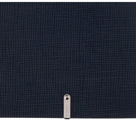 Porta Menu A5 (16,5x23,1 cm) etichetta METAL "menu" 2 buste (4 facciate) elastico nero CHEF BLU