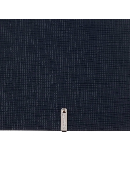 Porta Menu A5 (16,5x23,1 cm) etichetta METAL "menu" 2 buste (4 facciate) elastico nero CHEF BLU