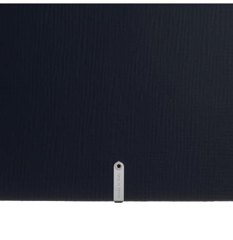 Porta Menu A4 SLIM (17,4x31,8 cm) etichetta METAL "personalizzata" (minimo 18 pezzi) 2 buste (4 facciate) elastico nero CHEF BLU