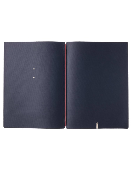 Porta Menu A4 (23,2x31,8 cm) etichetta METAL "menu" solo elastico rosso JUTA BLU