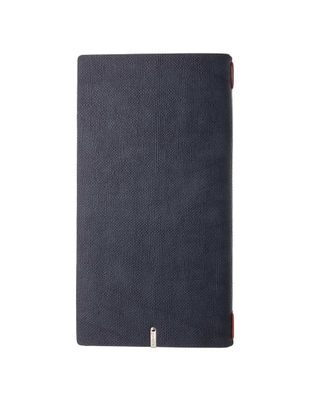 Porta Menu A4 SLIM (17,4x31,8 cm) etichetta METAL "personalizzata" (minimo 18 pezzi) solo elastico rosso JUTA BLU