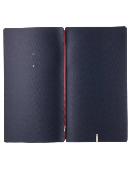 Porta Menu A4 SLIM (17,4x31,8 cm) etichetta METAL "personalizzata" (minimo 18 pezzi) solo elastico rosso JUTA BLU