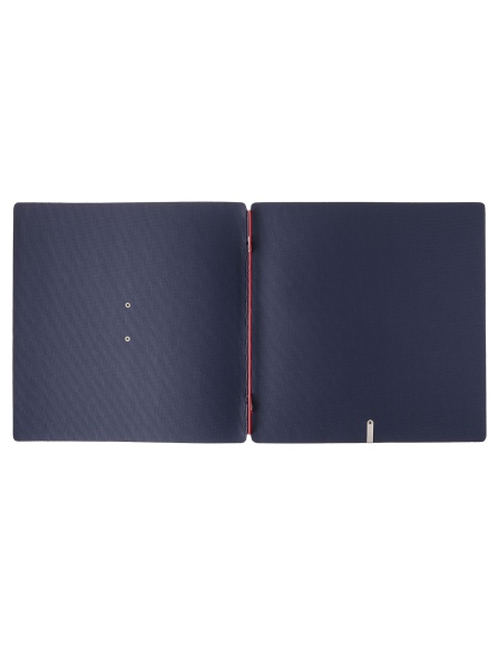 Porta Menu QUADRATO (23x23,1 cm) etichetta METAL "personalizzata" (minimo 18 pezzi) solo elastico rosso JUTA BLU