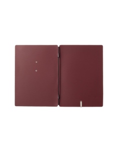 Porta Menu A5 (16,5x23,1 cm) etichetta METAL "personalizzata" (minimo 18 pezzi) solo elastico nero CHEF BORDEAUX 2