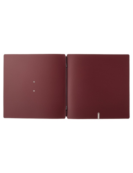 Porta Menu QUADRATO (23x23,1 cm) etichetta METAL "personalizzata" (minimo 18 pezzi) solo elastico nero CHEF BORDEAUX