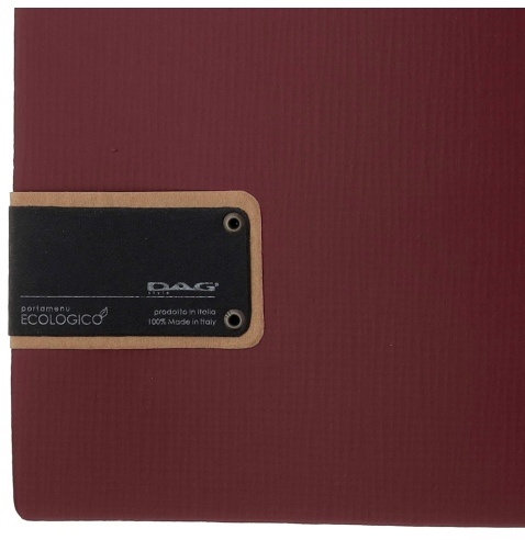 Porta Menu A4 (23,2x31,8 cm) etichetta PATCH "personalizzata" (minimo 18 pezzi) solo elastico nero CHEF BORDEAUX