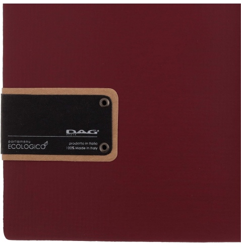 Porta Menu A5 (16,5x23,1 cm) etichetta PATCH "menu" solo elastico nero CHEF BORDEAUX