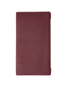 Porta Menu A4 SLIM (17,4x31,8 cm) etichetta PATCH "menu" 2 buste (4 facciate) elastico rosso JUTA BORDEAUX 2