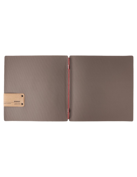 Porta Menu QUADRATO (23x23,1 cm) etichetta PATCH "menu" solo elastico rosso JUTA GRIGIO