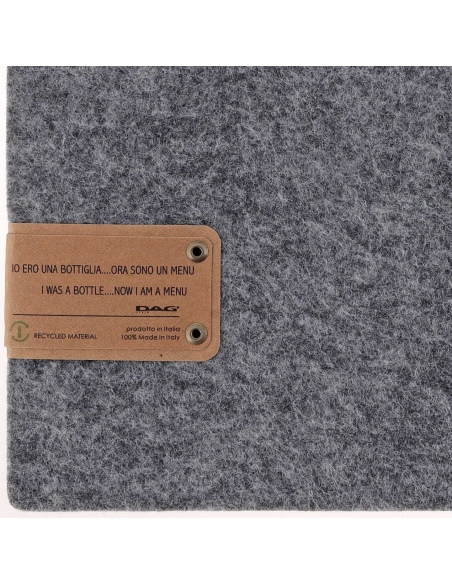Porta Menu A4 (23,2x31,8 cm) etichetta PATCH "menu" 2 buste (4 facciate) elastico nero GO-GREEN GRIGIO