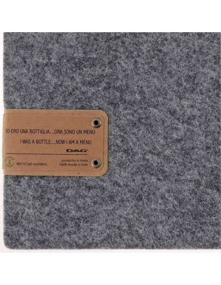 Porta Menu A4 (23,2x31,8 cm) etichetta PATCH "menu" solo elastico nero GO-GREEN GRIGIO
