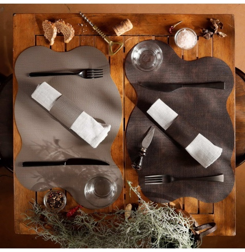 TOVAGLIETTE TAPPETINI D'ARREDO 44x29 cm BLOB pezzo singolo JUTA MARRONE