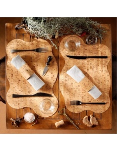 PLACEMATS 44x29 cm BLOB single piece CORK NATURAL th. 1.4 2