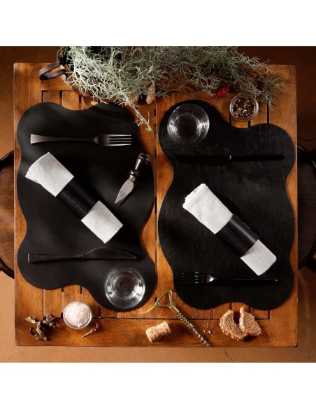 TOVAGLIETTE TAPPETINI D'ARREDO 44x29 cm BLOB pezzo singolo BULL NERO sp. 3,0