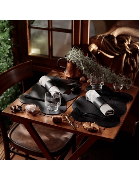 TOVAGLIETTE TAPPETINI D'ARREDO 44x29 cm BLOB pezzo singolo BULL NERO sp. 3,0
