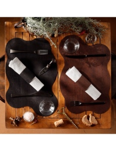 PLACEMATS 44x29 cm BLOB single piece CORK BLACK 2