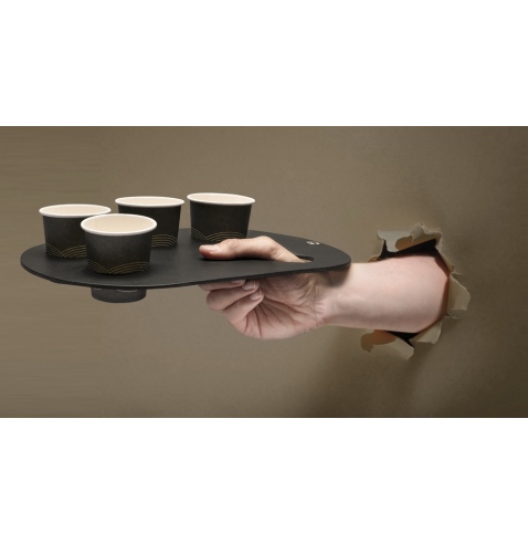 COFFEE TRAY porta bicchieri - BULL NERO sp. 3,0