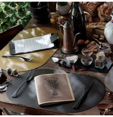 TOVAGLIETTE TAPPETINI D'ARREDO OVALI 30x47 cm pezzo singolo CHEF MARRONE