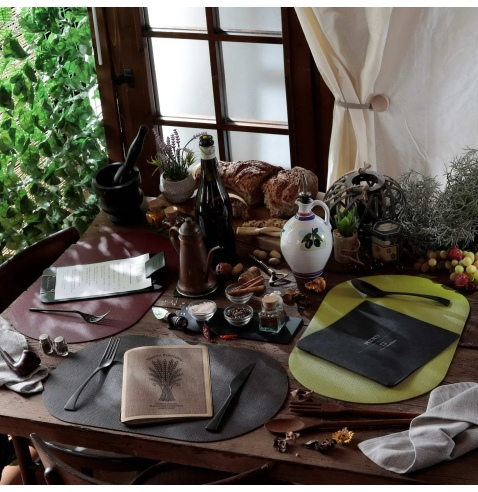 TOVAGLIETTE TAPPETINI D'ARREDO OVALI 30x47 cm pezzo singolo JUTA MARRONE