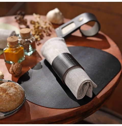 TOVAGLIETTE TAPPETINI D'ARREDO OVALI 20x30 cm pezzo singolo CHEF NERO