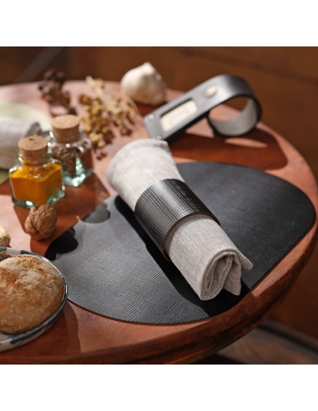 TOVAGLIETTE TAPPETINI D'ARREDO OVALI 20x30 cm pezzo singolo CHEF NERO