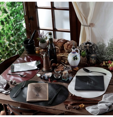 TOVAGLIETTE TAPPETINI D'ARREDO OVALI 30x47 cm pezzo singolo CHEF NERO
