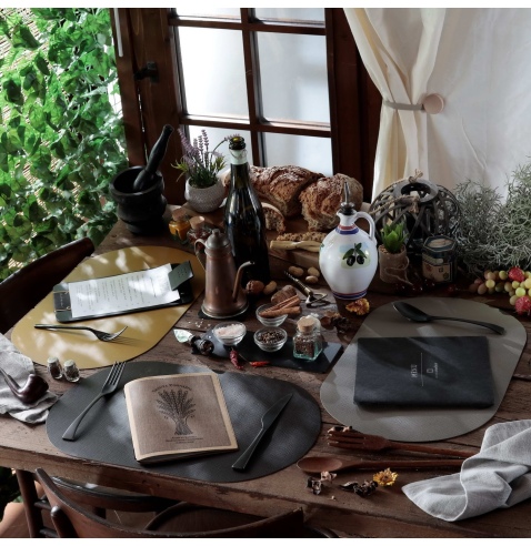 TOVAGLIETTE TAPPETINI D'ARREDO OVALI 30x47 cm pezzo singolo CHEF OCRA