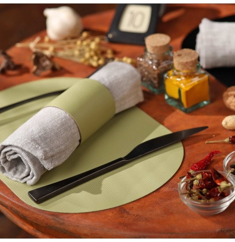 TOVAGLIETTE TAPPETINI D'ARREDO OVALI 20x30 cm pezzo singolo CHEF SALVIA