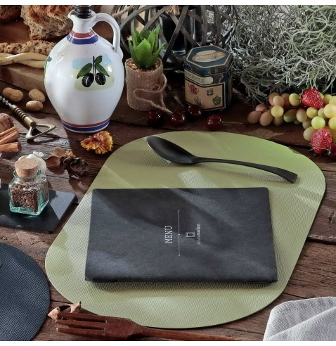 TOVAGLIETTE TAPPETINI D'ARREDO OVALI 30x47 cm pezzo singolo CHEF SALVIA