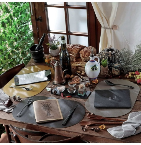 TOVAGLIETTE TAPPETINI D'ARREDO OVALI 30x47 cm pezzo singolo CHEF TORTORA