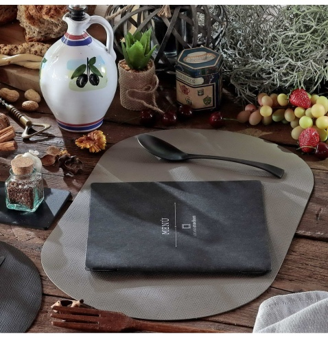 TOVAGLIETTE TAPPETINI D'ARREDO OVALI 30x47 cm pezzo singolo CHEF TORTORA