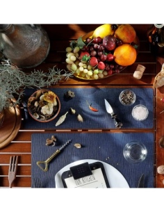 PLACEMATS 48x15 cm single piece CHEF BLUE 2