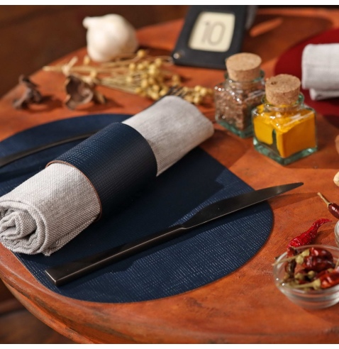 TOVAGLIETTE TAPPETINI D'ARREDO OVALI 20x30 cm pezzo singolo CHEF BLU
