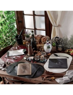 OVAL PLACEMATS 47x30 cm OVALE single piece CHEF BURGUNDY 2