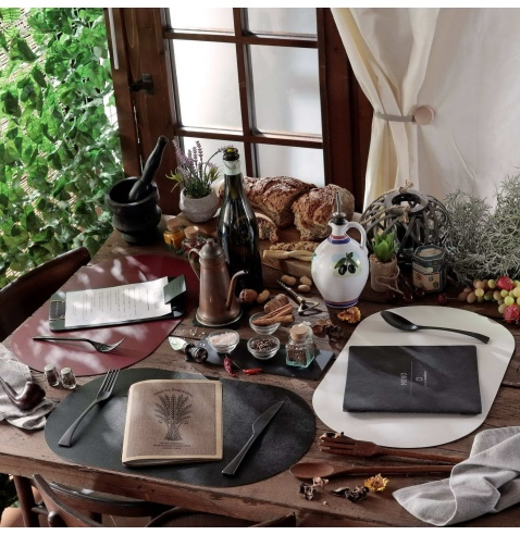 TOVAGLIETTE TAPPETINI D'ARREDO OVALI 30x47 cm pezzo singolo CHEF BORDEAUX