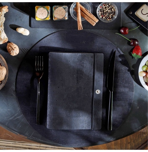 SOTTO PIATTI 34 cm pezzo singolo SUGHERO NERO sp. 2.5
