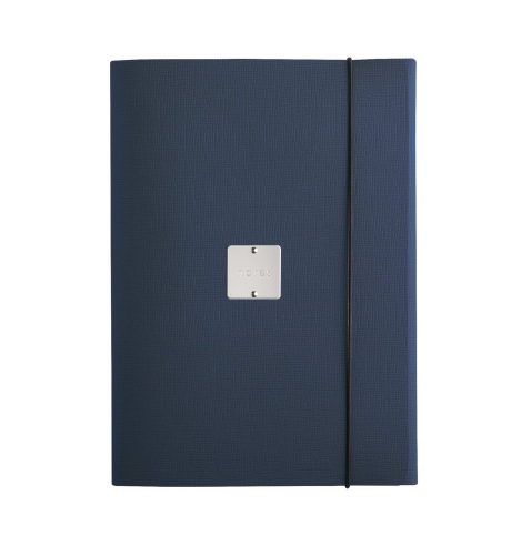PORTFOLIO A4 cartelletta etichetta METAL STANDARD "notes" CHEF BLU