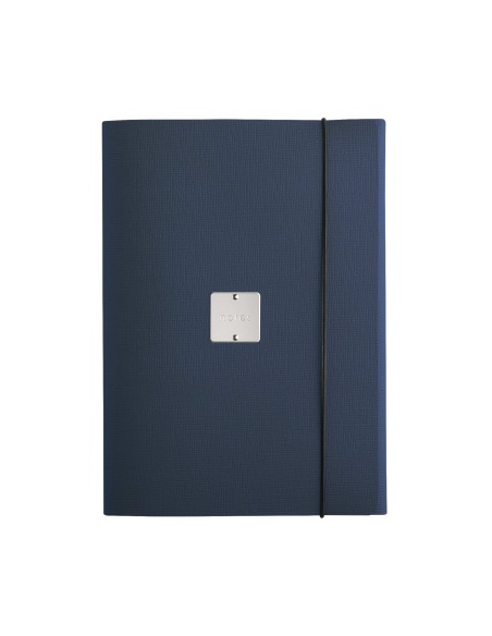 PORTFOLIO A4 cartelletta etichetta METAL STANDARD "notes" CHEF BLU