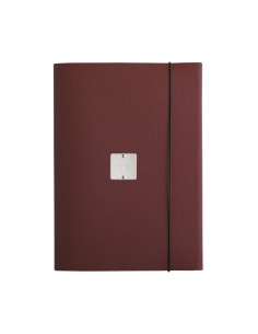 PORTFOLIO A4 cartelletta etichetta METAL STANDARD "notes" CHEF BORDEAUX